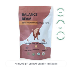 Package of Balance Beam Selenium-Rich Brazil Nuts on a white background